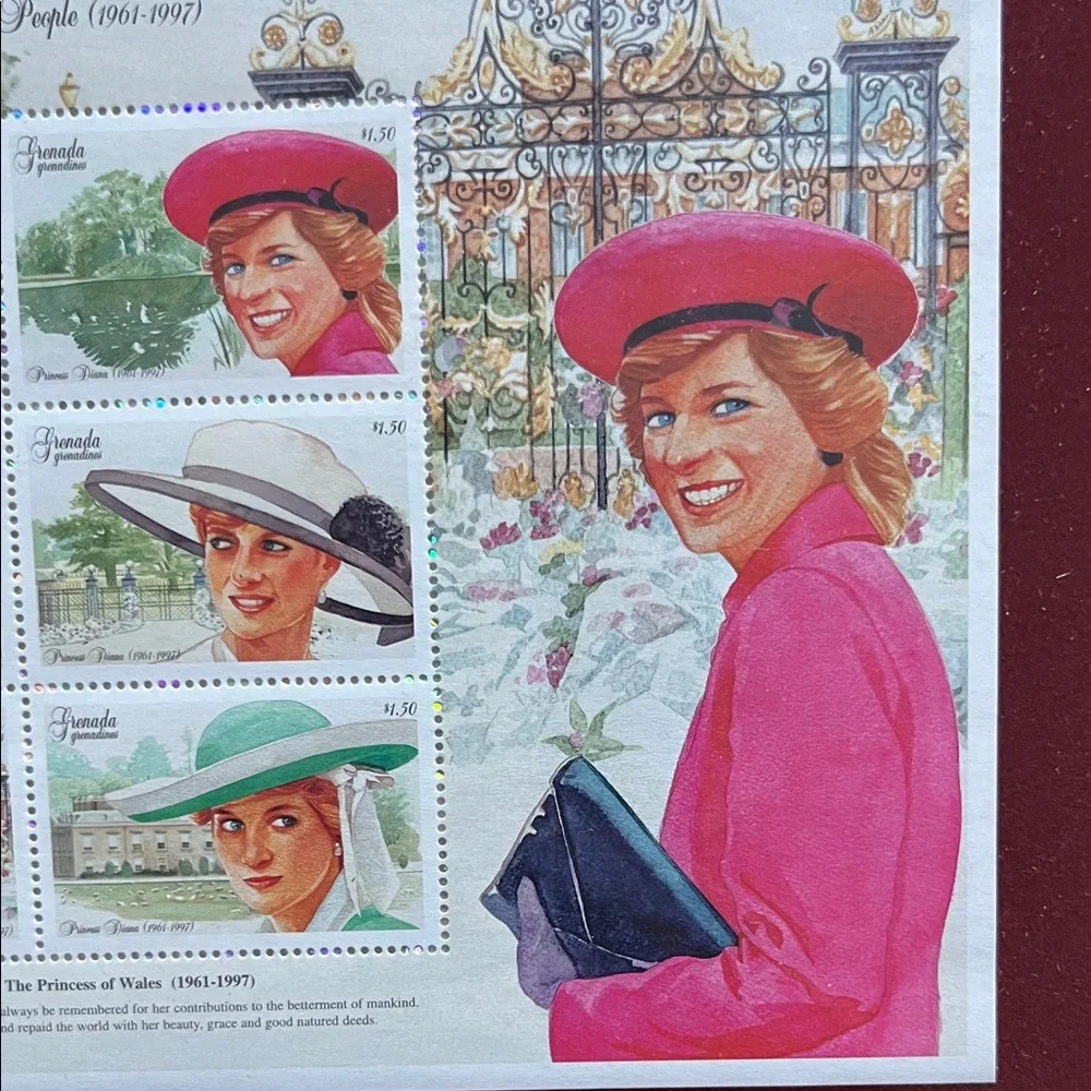 Elegant Princess Diana Commemorative Framed Stamp Collection